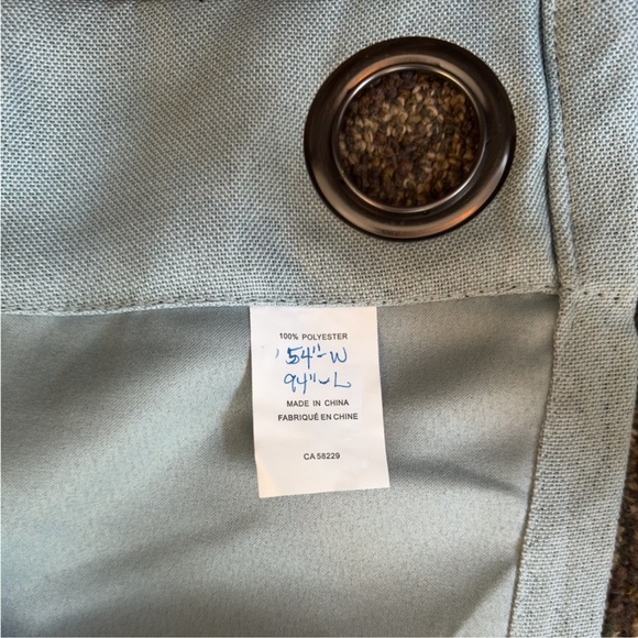 SAGE TEAL GREEN Blackout Lined Heavy Textured Grommet Curtains Drapes 95”x52” - Picture 12 of 15